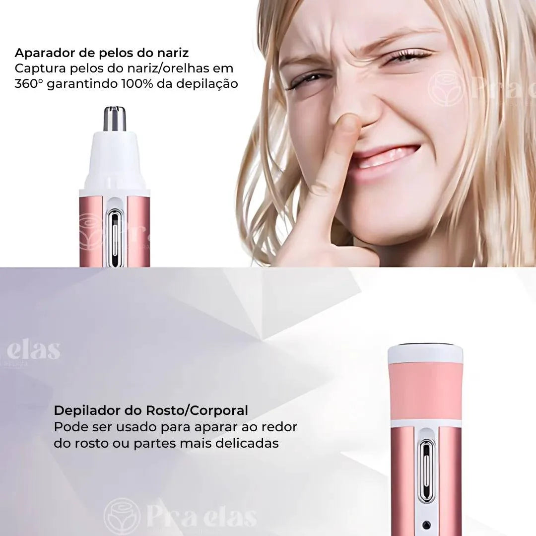 Depilador Elétrico Feminino 4 em 1 (facial e corporal)