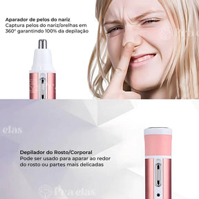 Depilador Elétrico Feminino 4 em 1 (facial e corporal)