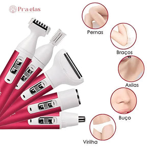 Depilador Elétrico Feminino 5 em 1 (facial e corporal)